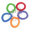 Wrist Key Coil Key Organizers, Blue/Green/Orange/Purple/Red, 10/Pack