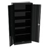 Space Saver Storage Cabinet, Four Fixed Shelves, 30w x 15d x 66h, Black