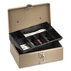 Lock'n Latch Steel Cash Box w/7 Compartments, Key Lock, Pebble B