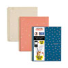 Style Wirebound Notebook, 1 Subject, Medium/College Rule, Assorted Geometrics Covers, 11 x 8.5, 100 Sheets, 3/Pack