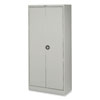 Deluxe Recessed Handle Storage Cabinet, 36w x 18d x 78h, Light Gray