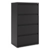 Lateral File, 4 Legal/Letter-Size File Drawers, Black, 30