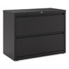Lateral File, 2 Legal/Letter-Size File Drawers, Black, 36
