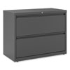 Lateral File, 2 Legal/Letter/A4/A5-Size File Drawers, Charcoal, 36