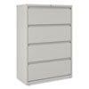 Lateral File, 4 Legal/Letter-Size File Drawers, Light Gray, 36