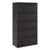Lateral File, 5 Legal/Letter/A4/A5-Size File Drawers, Black, 36