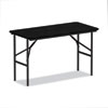 Wood Folding Table, 48w x 23.88d x 29h, Black