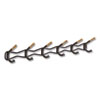 Family Coat Wall Rack, 6 Hook, 42.75w x 5.25d x 7.25h, Black, Ships in 1-3 Business Days