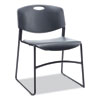 Alera Resin Stacking Chair, Supports Up to 275 lb, Black Seat/Back, Black Base, 4/Carton