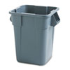 Square Brute Container, 40 gal, Polyethylene, Gray