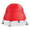 Runtz Ball Chair, Backless, Supports Up to 250 lb, Red Vinyl Seat, Silver Base, Ships in 1-3 Business Days