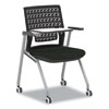 Thesis Training Chair w/Flex Back and Tablet, Max 250 lb, 18" High Black Seat, Gray Base, 2/Carton,Ships in 1-3 Business Days