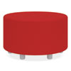 Learn 30" Cylinder Vinyl Ottoman, 30w x 30d x 18h, Red, Ships in 1-3 Business Days