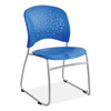 Reve GuestBistro Chair with Sled Base, Supports Up to 250 lb, 18" Seat Height, Blue Seat/Back, Silver Base, 2/Carton