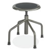 Diesel Low Base Stool, Backless, Supports Up to 250 lb, 16" to 22" High Black Seat, Pewter Base, Ships in 1-3 Business Days