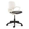 Shell Desk Chair, Supports Up to 275 lb, 17" to 20" High Black Seat, White Back, Black/White Base, Ships in 1-3 Business Days