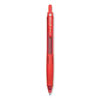 G-Knock BeGreen Gel Pen, Retractable, Fine 0.7 mm, Red Ink, Translucent Red/Red Barrel, Dozen