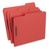 Deluxe Reinforced Top Tab Fastener Folders, 2 Fasteners, Letter Size, Red Exterior, 50/Box