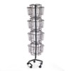 Wire Rotary Display Racks, 32 Compartments, 15w x 15d x 60h, Charcoal