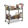 Wire Book Cart, Steel, Four-Shelf, 44w x 18-3/4d x 40-1/4h, Blac