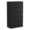 Lateral File, 5 Legal/Letter/A4/A5-Size File Drawers, Black, 36" x 18.63" x 67.63"