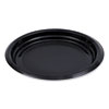 Hi-Impact Plastic Dinnerware, Plate, 9" dia, Black, 500/Carton