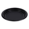 Hi-Impact Plastic Dinnerware, Plate, 6" dia, Black, 1,000/Carton