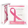 SAM10052 - Breast Cancer Awareness View Binder, 1-1/2" Capacity, White