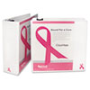 SAM10058 - Breast Cancer Awareness View Binder, 4" Capacity, White