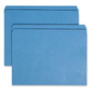 Reinforced Top Tab Colored File Folders, Straight Tabs, Letter Size, 0.75" Expansion, Blue, 100/Box