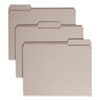 Reinforced Top Tab Colored File Folders, 1/3-Cut Tabs: Assorted, Letter Size, 0.75" Expansion, Gray, 100/Box