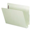 End Tab Pressboard Classification Folders, Two SafeSHIELD Coated Fasteners, 2" Expansion, Letter Size, Gray-Green, 25/Box
