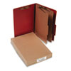 Pressboard 25 Pt Classification Folders Legal 6 Section Earth Red 10 Box