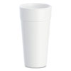 Foam Drink Cups, Hot/Cold, 24 oz, White, 25/Bag, 20 Bags/Carton
