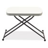 Height-Adjustable Personal Folding Table, Rectangular, 25.6" x 17.7" x 19" to 28", White Top, Dark Gray Legs