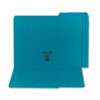 File Folders, 1/3 Cut, Reinforced Top Tab, Letter, Teal, 100/Box