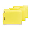 Colored Pressboard Fastener Folders, Letter, 1/3 Cut, Yellow, 25/Box