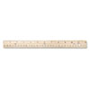 Hole Punched Wood Ruler English and Metric With Metal Edge 12 quot;