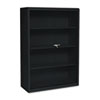 Executive Steel Bookcase With Glass Doors Four Shelf 36w x 15d x 52h Black