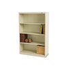 Metal Bookcase, Four-Shelf, 34.5w x 13.5d x 52.5h, Putty