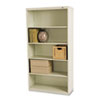 Metal Bookcase Five Shelf 34 1 2w x 13 1 2d x 66h Putty