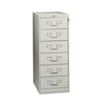 Six Drawer Multimedia Cabinet For 6 x 9 Cards 21 1 4w x 52h Light Gray