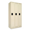 Single-Tier Locker, Three Lockers with Hat Shelves and Coat Rods, 36w x 18d x 72h, Sand