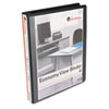 Round Ring Economy Vinyl View Binder, 1" Capacity, Black