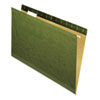 100% recycled hanging file folders with polylaminate strip reinforcement and scoring for 3/4" expansion.
