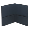 UNV56638 - Two-Pocket Portfolio, Embossed Leather Grain Paper, Dark Blue, 25/Box
