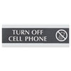 Century Series Office Sign TURN OFF CELL PHONE 9 x 3
