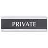 Century Series Office Sign PRIVATE 9 x 3 Black Silver