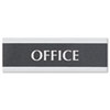 Century Series Office Sign OFFICE 9 x 3 Black Silver