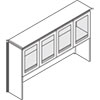 Veneer stack-on storage unit with self-closing doors and matte chrome accents.